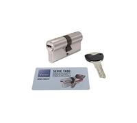 Tesa Assa Abloy TX853550N Cilindro de Alta Seguridad TX80 Doble Embrague Niquelado 35 x 50 mm Llave - Llave Leva Larga