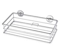 tesa Baath Cesta de ducha, de metal cromado, autoadhesiva, tecnología de montaje adhesiva, 73 x 250 x 125 mm