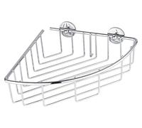 tesa Baath Cesta de esquina, de metal cromado, autoadhesiva, tecnología de montaje adhesiva, 76 x 205 x 210 mm