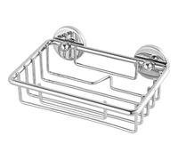 tesa Baath Cesta para jabón, de metal cromado, autoadhesiva, tecnología de montaje adhesiva, 50 x 135 x 95 mm