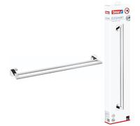 tesa Barra doble Elegaant, autoadhesiva, metal cromado, elegante diseño | Toallero de bańo con dos barras sin taladrar - Metal cromado - Adhesivo incluido