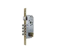 TESA Cerradura de seguridad monopunto R100B de 4 bulones y picaporte, cilindro T60 de 60 mm, entrada 60 mm, escudo E300L, acabado acero cromado