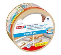 tesa Cinta adhesiva de doble cara Universal - 10 m x 50 mm | Cinta universal para embalajes, decoración y manualidades - También permite fijar alfombras