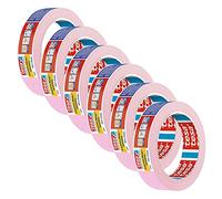 tesa Cinta adhesiva de precisión 4333 Sensitiv para pegar superficies delicadas en interiores, cinta de pintor extremadamente plana, color rosa claro, 50 m x 25 mm, 6 unidades