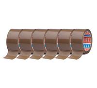 tesa Cinta Adhesiva del paquete cinta adhesiva (66 m x 50 mm) (6 Rollos/Marrón)