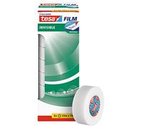 tesa - Cinta adhesiva invisible invisible mate, resistente al envejecimiento y al desgarro, 33 m x 19 mm, 8 unidades, transparente, 33 m: 19 mm