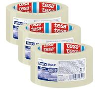 tesa Cinta adhesiva transparente strong 66 mt x 50 mm para embalaje bajo ruido (Paquete de 3)