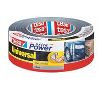 tesa Extra Power Universal, Cinta Adhesiva Americana Reforzada para Reparar, Fijar, Agrupar, Reforzar o Sellar, Gris, 50 m x 50 mm