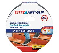 CINTA ANTIDESLIZANTE ADHESIVA TESA USO INTERIOR / EXTERIOR COLOR NEGRO 15 MT X 25 MM