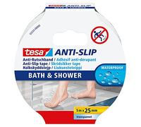 tesa® Cinta Antideslizante para baño y Ducha, Transparente | Cinta antideslizante para bańera y ducha - Resistente al agua y con adhesivo acrílico - Ayuda a prevenir caídas