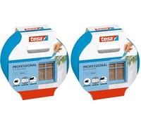 tesa Cinta de Carrocero EXTERIOR - Cinta de Pintor Fina - Enmascaramiento Altamente Preciso para Exteriores - Resistente a los rayos UV y al clima - 25 m x 38 mm - Azul (Paquete de 2)