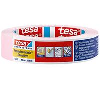 Tesa – Cinta de carrocero para superficies delicadas, Rosa suav, 50 m x 25 mm para interiores