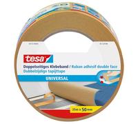 tesa Cinta de Doble Cara Universal - Cinta Adhesiva Versátil para la Fijación de Alfombras, 56172-00003-11, Manualidades y Decoraciones del Hogar - 25 m x 50 mm, Marrón