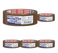 tesa Cinta de embalaje tesapack fuerte (66 m x 50 mm) color marrón (Paquete de 5)