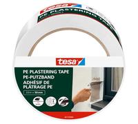 tesa Cinta de Enmascarar PE - Cinta Adhesiva con Refuerzo PE de Alta Calidad - Protección de Revestimientos en Exteriores - Resistente al Calor - Blanco - 33 m x 50 mm