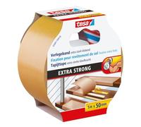 tesa Cinta de instalación de alta adherencia - 5 m x 50 mm | Cinta de doble cara para instalar moquetas y suelos de PVC - Para revestimientos sometidos a un uso intensivo
