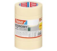 tesa Cinta de Pintar ecoLogo ECONOMY, Cinta de Pintor, Removible Sin Residuos hasta 4 Días Después, Sin Disolventes, Estrecha, 5x 50 m x 30 mm, Blanco