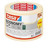 tesa Cinta de Pintar ecoLogo ECONOMY - Cinta de Pintor, Removible Sin Residuos hasta 4 Días Después, Sin Disolventes - Estrecha, 2x 50 m x 30 mm + 1x 50m x 19mm