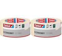 tesa Cinta de Pintar ecoLogo UNIVERSAL - Cinta de Pintor, Removible Sin Residuos hasta 4 Días Después, Sin Disolventes, beige - Ancha, 50 m x 50 mm (Paquete de 2)