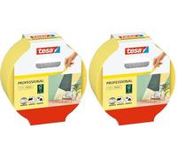tesa Cinta de Pintar Profesional - Cinta de Carrocero de Papel tipo Washi Fino - Trabajos de Pintura y Enmascarado de Precisión - Para Interiores y Exteriores - 50 m x 30 mm (Paquete de 2)