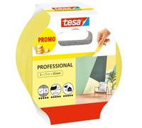 Tesa Cinta De Pintar Profesional - Cinta De Carrocero De Papel Tipo Washi Fino - Trabajos De Pintura Y Enmascarado De Precisión - Para Interiores Y Exteriores - 2X 25 M X 25 Mm