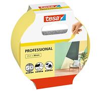 tesa Cinta de Pintar Profesional - Cinta de Carrocero de Papel tipo Washi Fino - Trabajos de Pintura y Enmascarado de Precisión - Para Interiores y Exteriores - 25 m x 38 mm