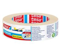 tesa Cinta de Pintar STANDARD, Cinta de Pintor, Removible Sin Residuos hasta 2 Días Después, Sin Disolventes, Ancha, 50 m x 30 mm