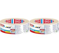 tesa Cinta de Pintar STANDARD, Cinta de Pintor, Removible Sin Residuos hasta 2 Días Después, Sin Disolventes, Ancha, 50 m x 38 mm (Paquete de 2)