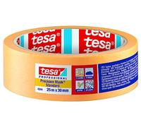 tesa Cinta de precisión 4344 estándar, 6 unidades, profesional, con soporte de papel fino, para pegar y cubrir con precisión, color naranja, cada una de 50 m x 25 mm