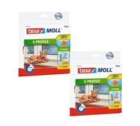tesa Cinta de sellado INSULATION S, paquete de 2-10 m x 9 mm x 4 mm -Blanca | Junta de goma autoadhesiva para aislar ventanas y puertas - protección contra el frío, el calor, el ruido y la humedad