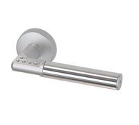 tesa Code Handle manilla con teclado digital para puerta interior, roseta 54 mm, mano derecha, cromo mate, acceso por código para oficinas, almacenes y áreas privadas
