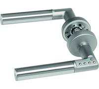 tesa Code Handle manilla con teclado digital para puerta interior, roseta 54 mm, mano izquierda, cromo mate, acceso por código para oficinas, almacenes y áreas privadas