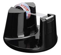 tesa EasyCut® COMPACT - Dispensador de Cinta Adhesiva - Dispensador de Escritorio con Base Stop-Pad para Mesas y Escritorios - Incluye 1 Rollo de Cinta tesafilm® 10m x 15 mm - Negro