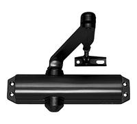 TESA DC120 DC120-9005 cierrapuertas, EN 4, para puertas hasta 80 kg, brazo articulado, para puertas cortafuegos, acabado Negro RAL 9005, instalación en superficie, control de cierre regulable