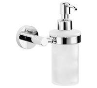 tesa Dispensador de jabón EXXCELLENT, metal cromado brillante, autoadhesivo, tecnología adhesiva de montaje, 170mm x 125mm x 105mm
