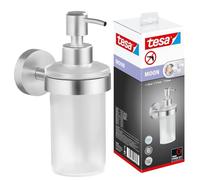 tesa Dispensador de jabón Moon – Apariencia de acero inoxidable, Autoadhesivo 109×70×156 mm