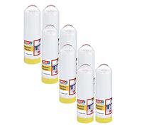 tesa Easy Cover 4365 Precision - Pack de 8 láminas de pintor con cinta de pintor para enmascarar y cubrir durante la pintura - Cinta adhesiva 2 en 1 con película transparente - Cada una de 17 m x 2,6