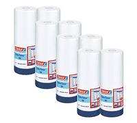 tesa Easy Cover 4369 Cinta + film protector UV - Azul - 8 x - 14 m x 1,8 m | Cinta con protector resistente a los rayos UV - Para exteriores - Set 2 en 1 con cinta de tela