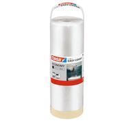 tesa Easy Cover Film UNIVERSAL - Cubierta Protectora 2 en 1 con Cinta Adhesiva para Enmascarar - 33 m x 140 cm