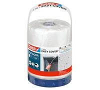 tesa Easy Cover EXTERIOR L - Cinta de Carrocero 2en1 con Plástico Protector Integrado - Para Enmascarar y Cubrir al Pintar en Exteriores - Grande - 20 m x 1.4 cm