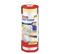 tesa Easy Cover Film PREMIUM, 2 en 1 Película Protectora y Cinta Adhesiva de Pintor para Enmascarar, Recargable, con Dispensador, 17 m x 260 cm
