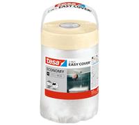 tesa Easy Cover Film UNIVERSAL, Cubierta Protectora 2 en 1 con Cinta Adhesiva para Enmascarar, 25 m x 55 cm
