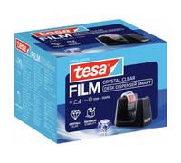 tesa Easy Cut Smart Dispensador de sobremesa - 1 rollo Crystal Clear | Dispensador de sobremesa con 1 rollo de 10 m x 15 mm - Base antideslizante para una sujeción segura