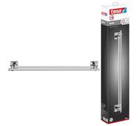 tesa EKKRO Toallero Doble en Barra - 640 x 112 x 50 mm | Toallero de bańo con dos barras sin taladrar - Metal cromado - Adhesivo incluido