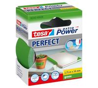 tesa Extra Power Perfect - Cinta de Reparación Reforzada en Tela para Confeccionar, Reparar, Fijar, Reforzar y Etiquetar - Verde - 2.75 m x 38 mm