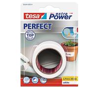 tesa Extra Power Perfect, Cinta de Reparación Reforzada en Tela para Confeccionar, Reparar, Fijar, Reforzar y Etiquetar, Blanco, 2.75 m x 38 mm