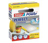 tesa extra Power Perfect Cinta de tela - Amarilla - 2,75 m x 19 mm | Cinta adhesiva reforzada con tejido - Para manualidades, reparar, fijar, reforzar y escribir - Interior y exterior
