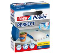 tesa Extra Power Perfect - Cinta de Reparación Reforzada en Tela para Confeccionar, Reparar, Fijar, Reforzar y Etiquetar - Azul - 2.75 m x 19 mm