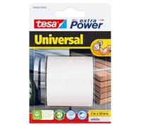 tesa Extra Power Universal, Cinta Adhesiva Americana Reforzada para Reparar, Fijar, Agrupar, Reforzar o Sellar, Blanca, 5 m x 50 mm