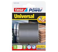 tesa Extra Power Universal, Cinta Adhesiva Americana Reforzada para Reparar, Fijar, Agrupar, Reforzar o Sellar, Gris, 5 m x 50 mm